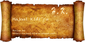 Hajnal Klára névjegykártya